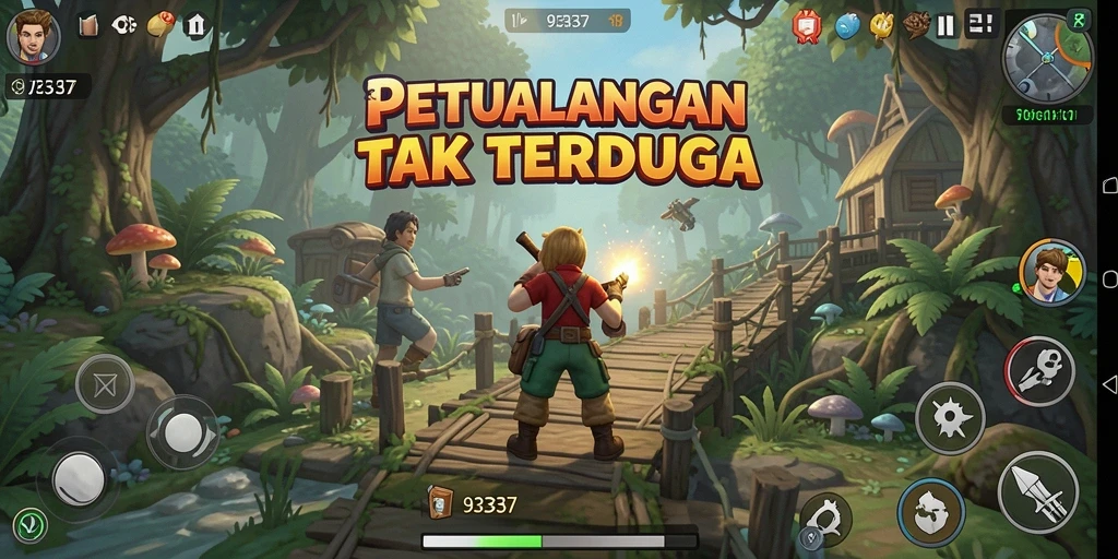 Screenshot gameplay 93337 menampilkan pemandangan menakjubkan dalam petualangan.