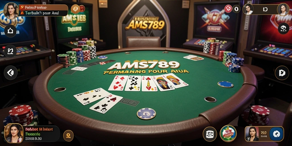 Screenshot gameplay Poker yang menampilkan aksi seru di AMS789.