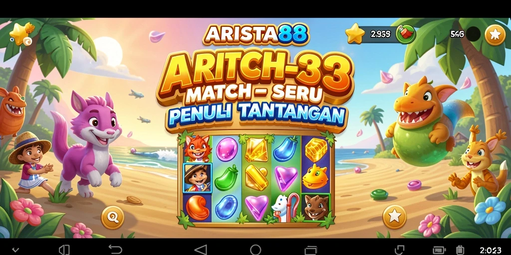 Tampilan gameplay seru ARISTA88 dengan tantangan Match-3.