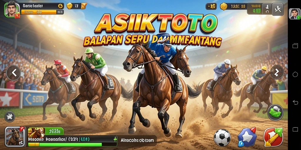 Tampilan gameplay ASIKTOTO yang penuh aksi balapan.