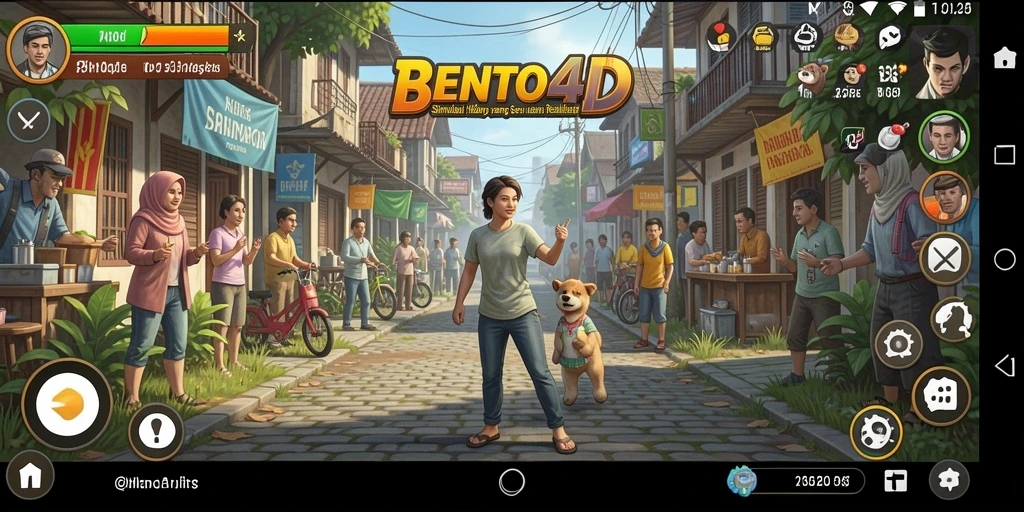 Screenshot utama BENTO4D menampilkan gameplay simulasi yang menarik.