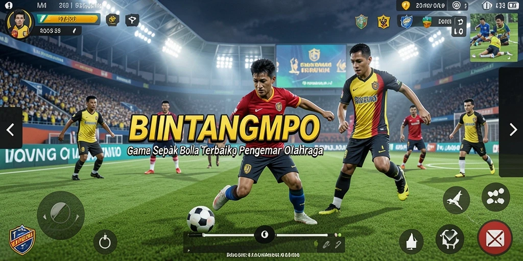 Tampilan gameplay BINTANGMPO dengan aksi seru di lapangan.