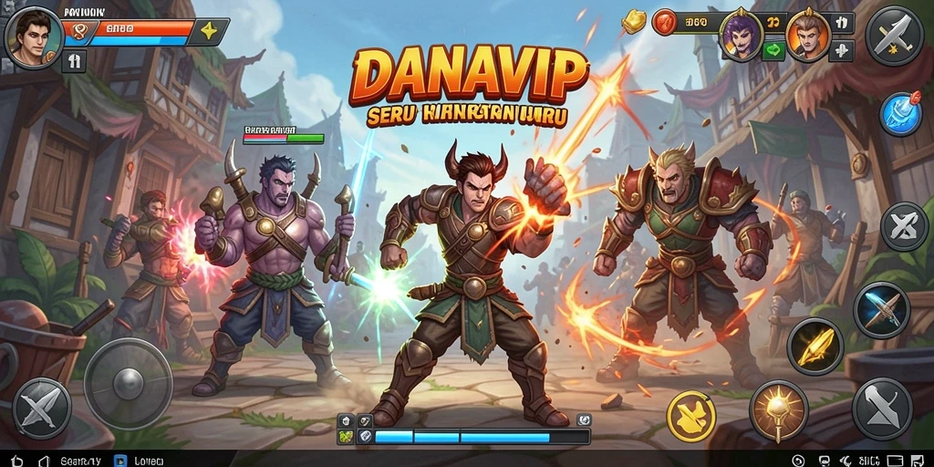 Screenshot gameplay <strong>DANAVIP</strong> menampilkan pertarungan yang intens dan karakter yang menawan.