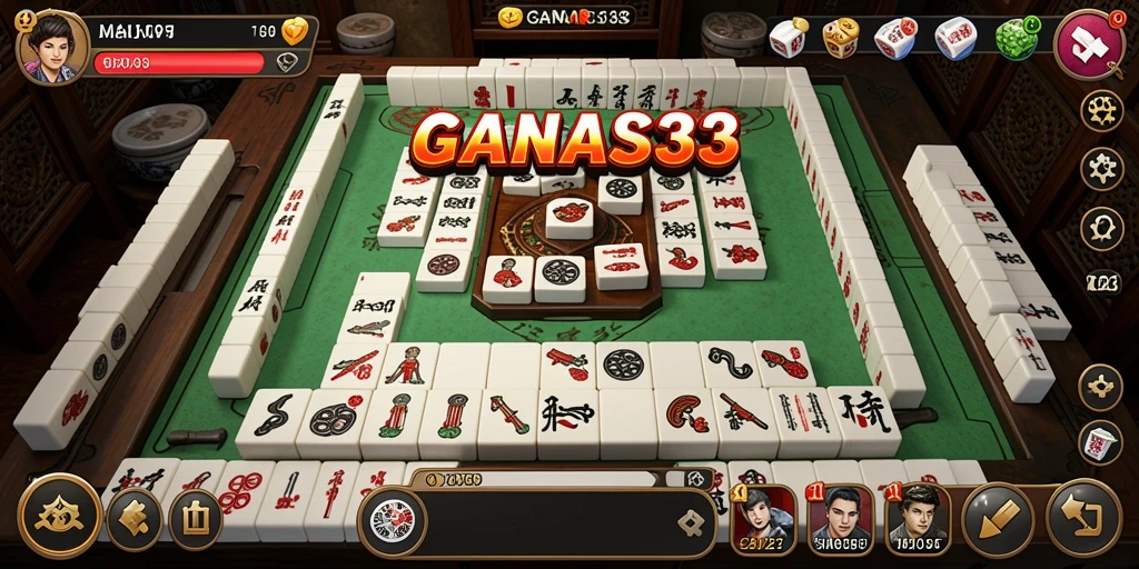 Tampilan seru gameplay Mahjong di GANAS33.