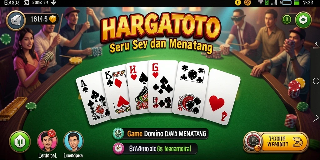 Screenshot gameplay HARGATOTO yang menampilkan suasana bermain domino.