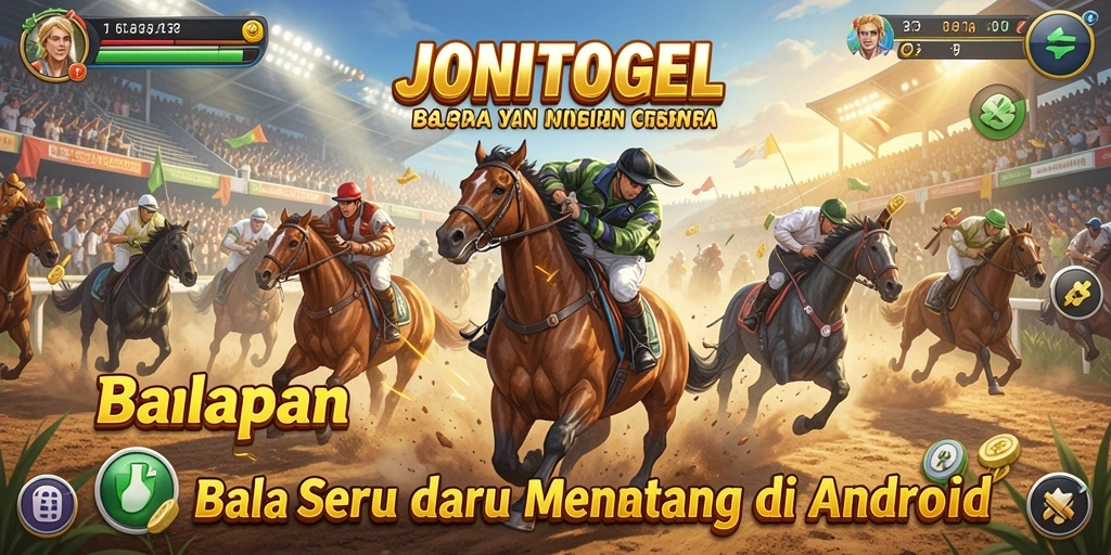 Tampilan gameplay JONITOGEL yang mendebarkan di lintasan balap.