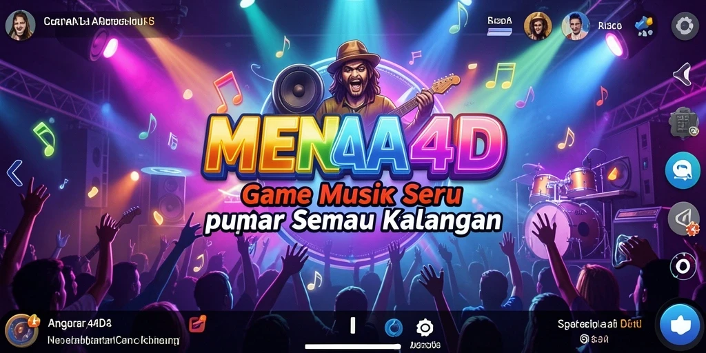 Tangkapan layar gameplay MENARA4D yang menampilkan momen seru bermain musik.