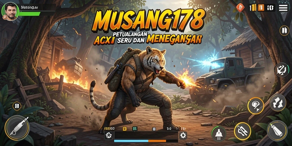 Tampilan aksi intens dalam gameplay MUSANG178.