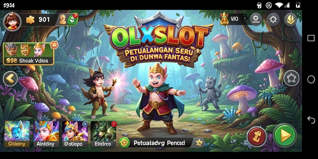 Screenshot menunjukkan gameplay menegangkan dalam dunia petualangan OLXSLOT.