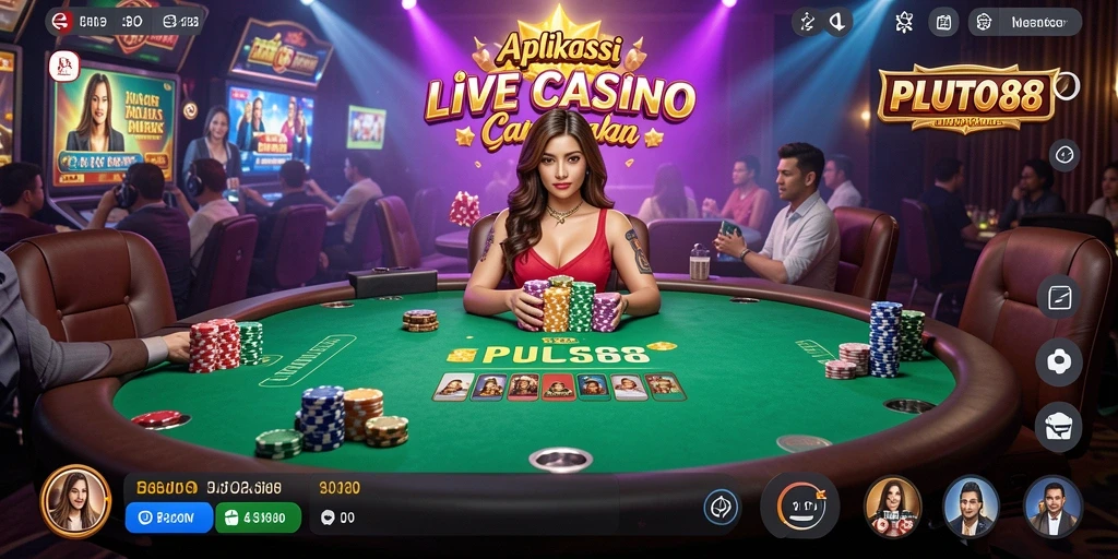 Tampilan gameplay Live Casino yang mendebarkan di PLUTO88.