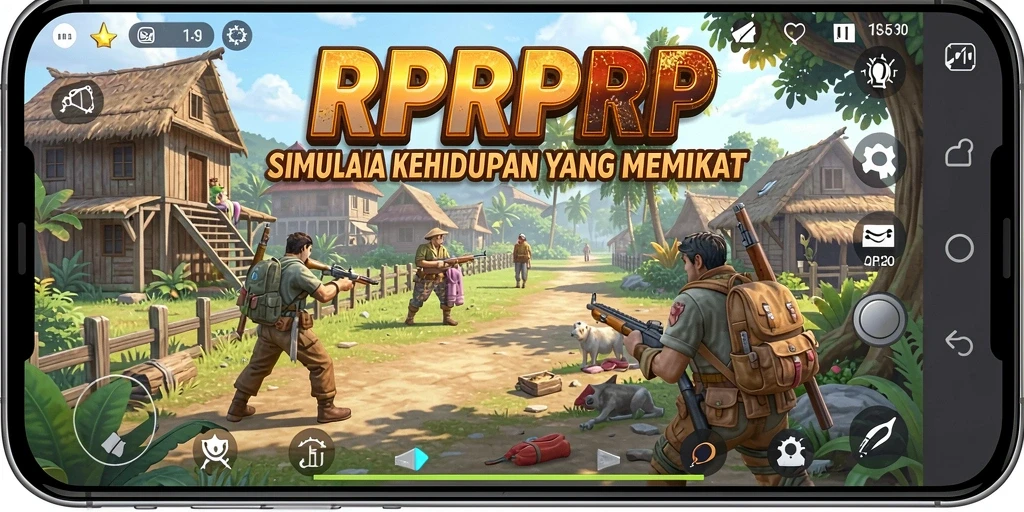 Tampilan gameplay RPRPRP dengan karakter dan lingkungan interaktif.