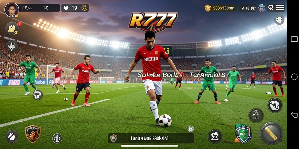 Screenshot gameplay yang menampilkan aksi menegangkan dalam pertandingan sepak bola.