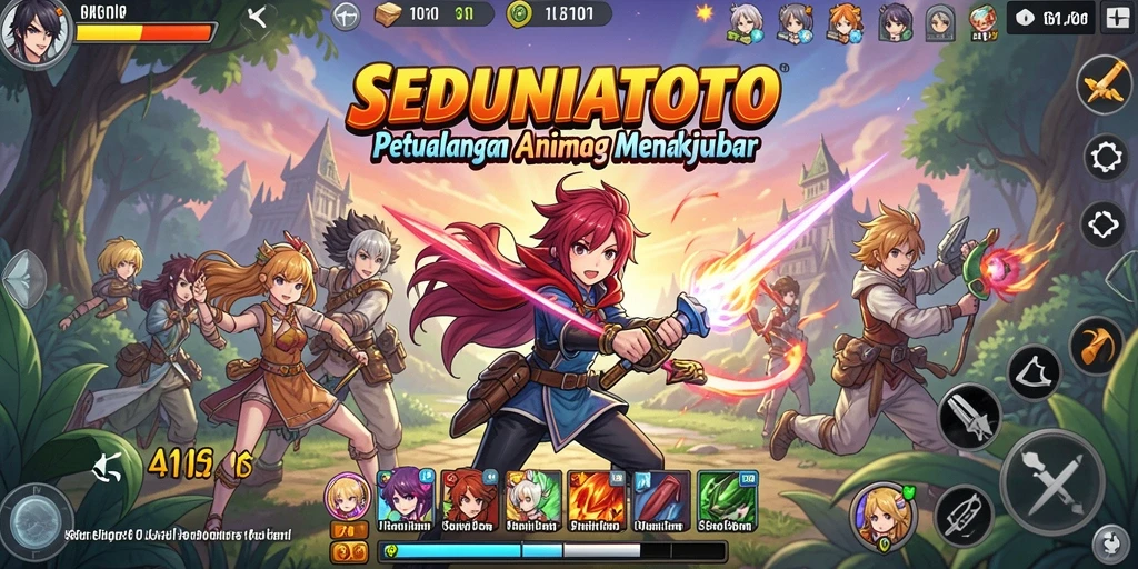 Tampilan menakjubkan dari gameplay SEDUNIATOTO dengan karakter Anime.