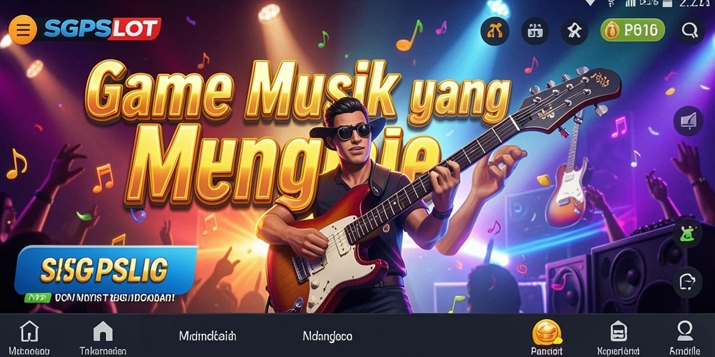 Tangkapan layar gameplay SGPSLOT dengan alunan musik yang menggugah semangat.