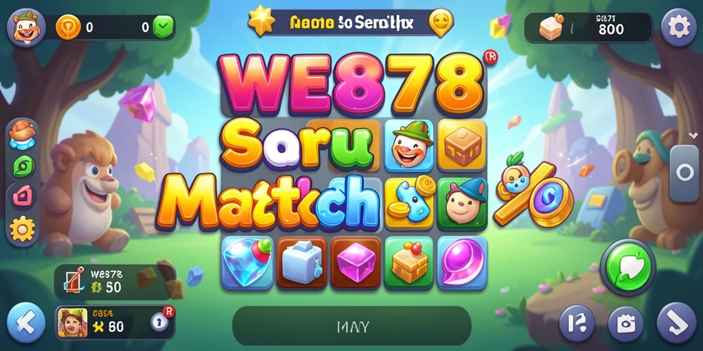 Tampilan menarik dari gameplay WE878 dengan efek Match-3.