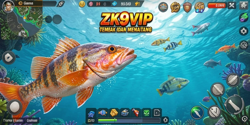Tampilan gameplay ZK9VIP yang seru saat menangkap ikan.